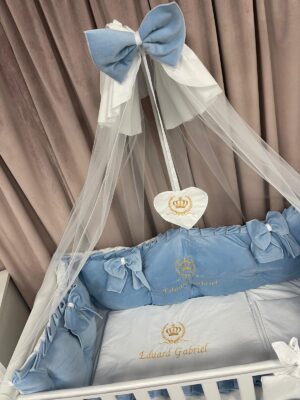 PEPPIbambini ROYAL Blue Velvet Biancheria da letto per bambini 11 pezzi, 100% Cotone con Ricamo - immagine 2