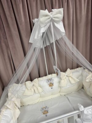 PEPPIbambini ROYAL White Velvet Biancheria da letto per bambini 11 pezzi, 100% Cotone con Ricamo - immagine 3