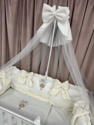 PEPPIbambini ROYAL White Velvet Biancheria da letto per bambini 11 pezzi, 100% Cotone con Ricamo - immagine 2
