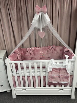 PEPPIbambini ROYAL Pink Velvet Biancheria da letto per bambini 11 pezzi, 100% Cotone con Ricamo - immagine 9
