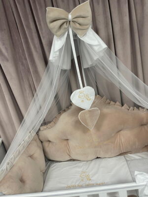 PEPPIbambini ROYAL Beige Velvet Biancheria da letto per bambini 11 pezzi, 100% Cotone con Ricamo - immagine 8