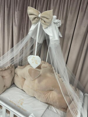 PEPPIbambini ROYAL Beige Velvet Biancheria da letto per bambini 11 pezzi, 100% Cotone con Ricamo - immagine 7