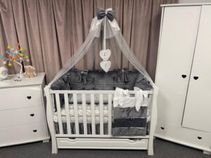 PEPPIbambini ROYAL Grey Velvet Biancheria da letto per bambini 11 pezzi, 100% Cotone con Ricamo - immagine 5