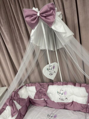 PEPPIbambini ROYAL White Pink Velvet Biancheria da letto per bambini 11 pezzi, 100% Cotone con Ricamo - immagine 9